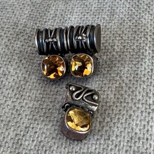 Vintage DAC Deborah Armstrong Sterling & Citrine Earrings & Pendant